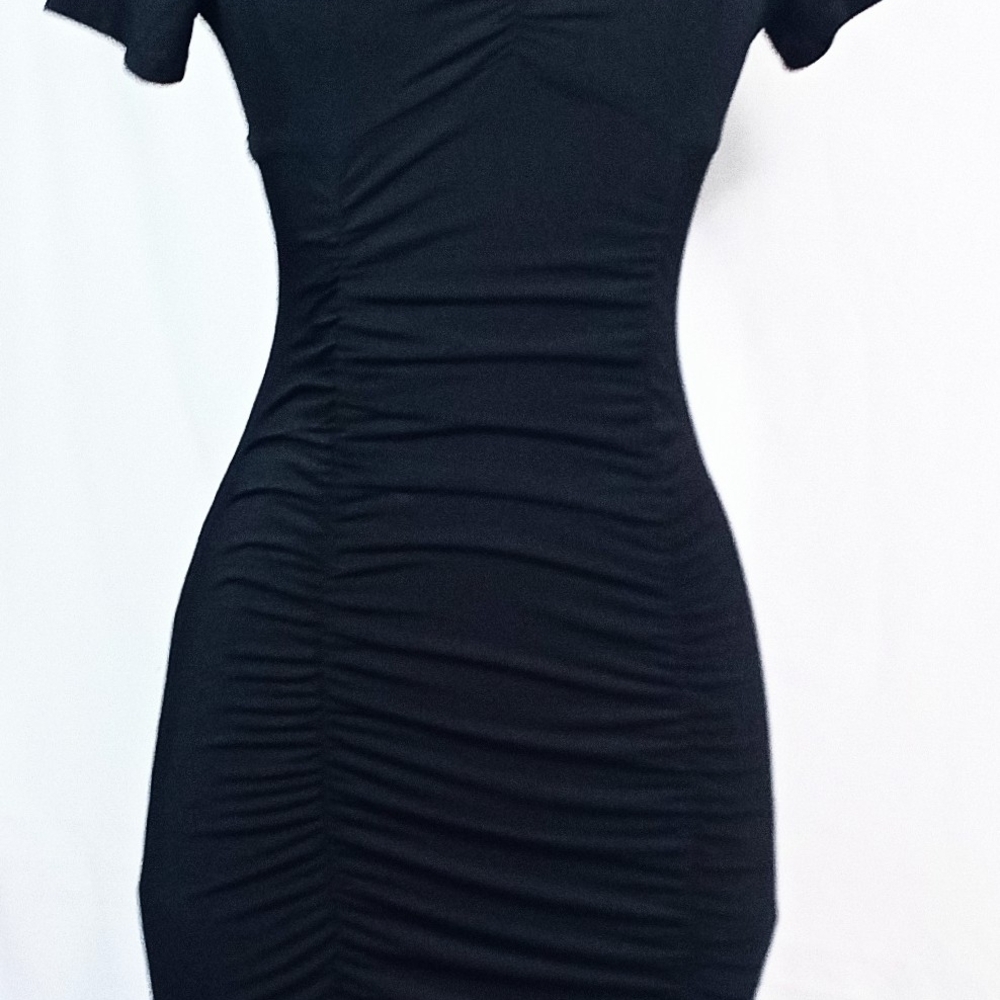 AMBIANCE - Black Ruched Dress